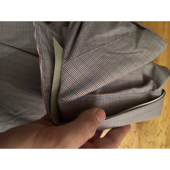 David Donahue Shirt Mens 15.5 34/35 Button Up Long Sleeve Dress Shirt Check out - Picture 10 of 11